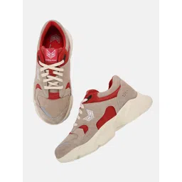 Big Fox Men Colourblocked Lightweight Suede Sneakers