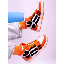 Big Fox Men Orange Colourblocked Sneakers