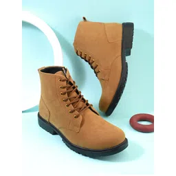Big Fox Men Tan-Coloured Solid Regular Boots