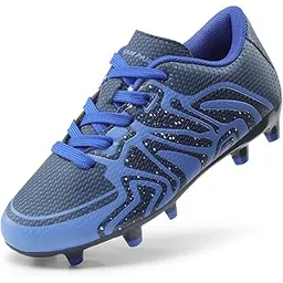 Big Kid 160472-K Navy Royal White Soccer Football Cleats Shoes - 4 M US Big Kid