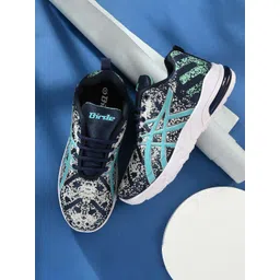 BIRDE Men Blue Woven Design Sneakers