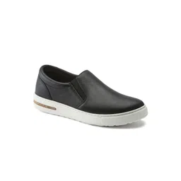 Birkenstock Unisex Black Oswego Regular Width Leather Slip-On Sneakers