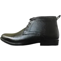 Black Chukka Boots for Men - Formal High Ankle Shoes - Handmade Genuine Leather Boot Shoes