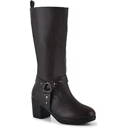 Black Classic Style Calf Length Boots