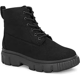 Black Lace-Up Ankle Boots for Men | Smart Casual | Lightweight & Stylish EPW8800_PA