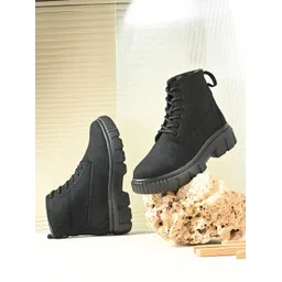 Black Lace-Up Ankle Boots for Women | Smart Casual | Lightweight & Stylish Boots For Women