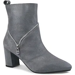 Black Mid-Top Heeled Boots