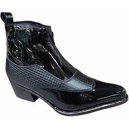Black Patent Leather Boots for Men (sb-1037-black-6-$P)