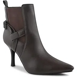 Black Pointed Toe High-Top Slim Heeled Regular Boots