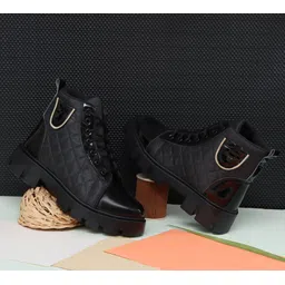 Black Synthetic Leather Boots for Men's Boots For Men