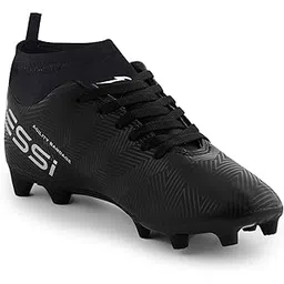 Black Turf Hardground TPU Sole Lightweight Ankle Football Shoes for Men (Size- 4 to 10)