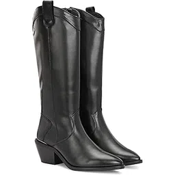 Black western knee high boots 64663A