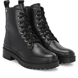 Black Women Ankle Derby Boots 64546