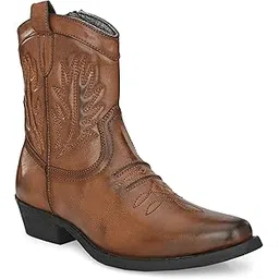 Black/Tan Cow Boy Chelsea Boots for Men's