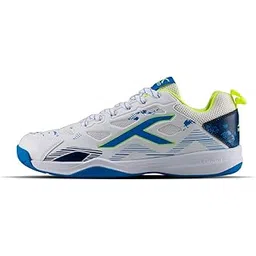 Blade Armor Badminton Shoes (Non Marking) |Indoor Sports | Lightweight & Breathable | Airflow Mesh Upper | X-Cushion Midsole | Active Grip Outsole | Heel Support (Blue/Orange/Black; 11 UK)