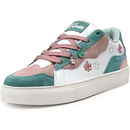 Blossom Women’s Sneakers – Genuine Leather Casual Shoes with Floral Accents & Metal Lace Charms | High-Energy Colorways | All-Season Comfort & Style
