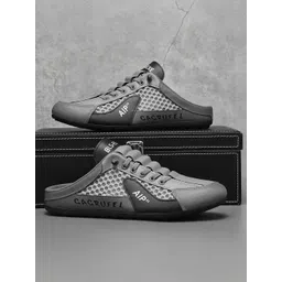 blue pop Men Perforations Slip-On Sneakers