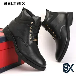 BOOT-707-BELTRIX Black Leather Ankle Boots – Rugged Elegance Redefined Boots For Men