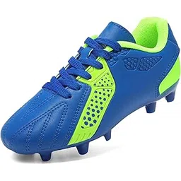Boys Hz19006k Soccer Football Cleats Shoes Royal Blue Neon Green Size 3 M US Little Kid