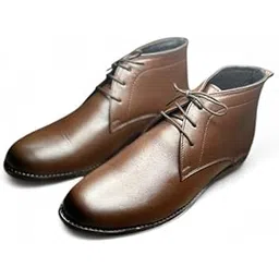Brown Genuine Brown Leather Chukka Boot For Men - Handmade Stylish Formal High Ankle Shoes