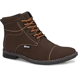 Brown Lace-Up Ankle Boots for Men | Smart Casual | Lightweight & Stylish EP4827_PA