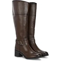 Brown women mild Heel Knee Boots 59920