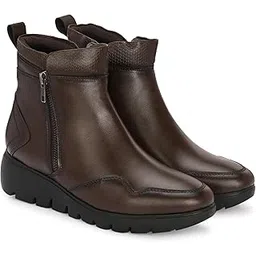 Brown Women Vegan Leather Ankle Boots 60295