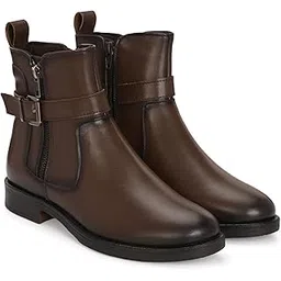 Brown Women Vegan Leather Ankle Boots 64485