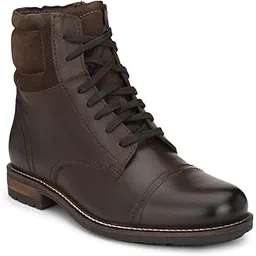 Brown/Tan Genuine Leather High Ankle Boots for Men
