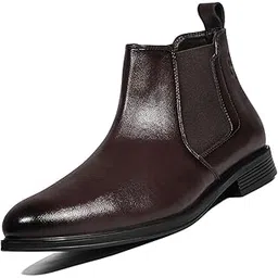 Brunette Brown Mid-Top Ankle Slip-On Chelsea Boots for Men | Men’s Slip-On Boots | Casual and Semi Formal Chelsea Boots for Men | LSLXPLCLBB |