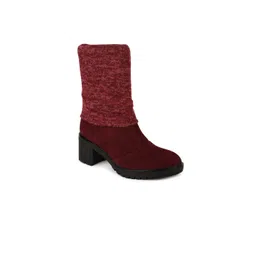 Bruno Manetti Women Maroon Block Heeled Boots