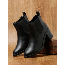 Bruno Manetti Women Mid-Top Block-Heeled Chelsea Boots