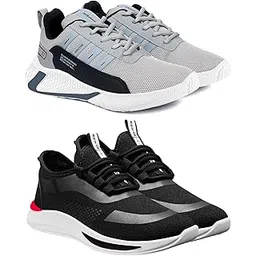BRUTON Men's Sport Shoes, Gym Shoes, Sports Shoes, Trendy Shoes, Running Shoes for Men (Pack of 2)