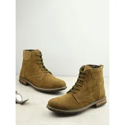 Butello Men Textured Casual Riding Boots