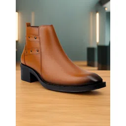 Bxxy Men 2 Inch Height Increasing High Heel Ankle Chelsea Boots