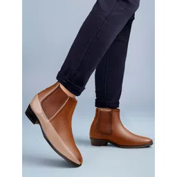 Bxxy Men 9 Cm Hidden Height Increasing Block-Heeled Chelsea Boots