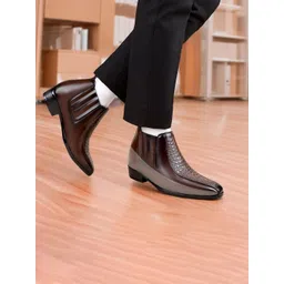 Bxxy Men 9 Cm Hidden Height Increasing Block-Heeled Chelsea Party Boot