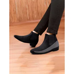 Bxxy Men 9 Cm Hidden Height Increasing Block-Heeled Chelsea Party Boot