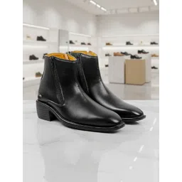 Bxxy Men Block Heel Height Increasing/Elevator Zipper Formal Boots