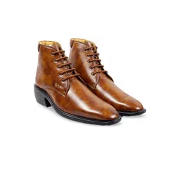Bxxy Men Block-Heeled Height Increasing Regular Boots