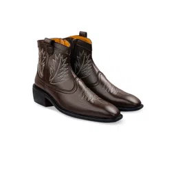 Bxxy Men Embroidered Block-Heeled Chelsea Boots