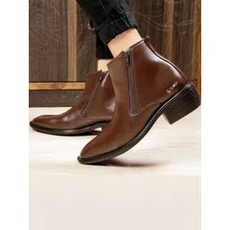 Bxxy Men Heel Height Increasing Elevator Zipper Boots