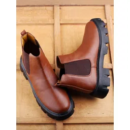 Bxxy Men Heeled Mid-Top Chelsea Boots