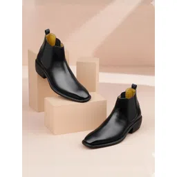 Bxxy Men Height Increasing Block-Heeled Chelsea Boots