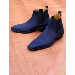 Bxxy Men Mid Top Suede Block-Heel Chelsea Elevator Boots