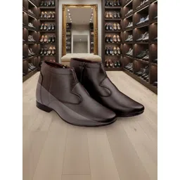Bxxy Men Round Toe Formal Slip-on Zip Ankle Length Boots