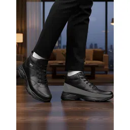 Bxxy Men Round Toe Height increasing Lace-Ups Boots