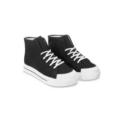 Bxxy Men Round Toe Lace-Ups High-Top Sneakers