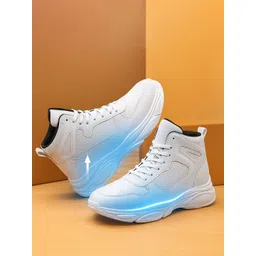 Bxxy Men Round Toe Mid-Top Lace-Ups Sneakers