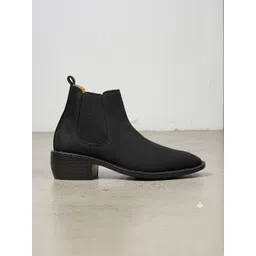 Bxxy Men Textured Round Toe High-Top Height Increasing Chelsea Boots